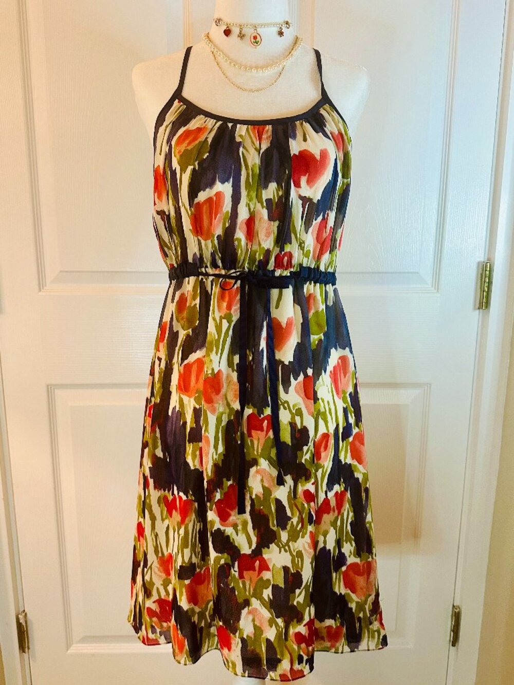 Anthropologie Moulinette Soeurs Silk Flowy Floral Dress, size 0